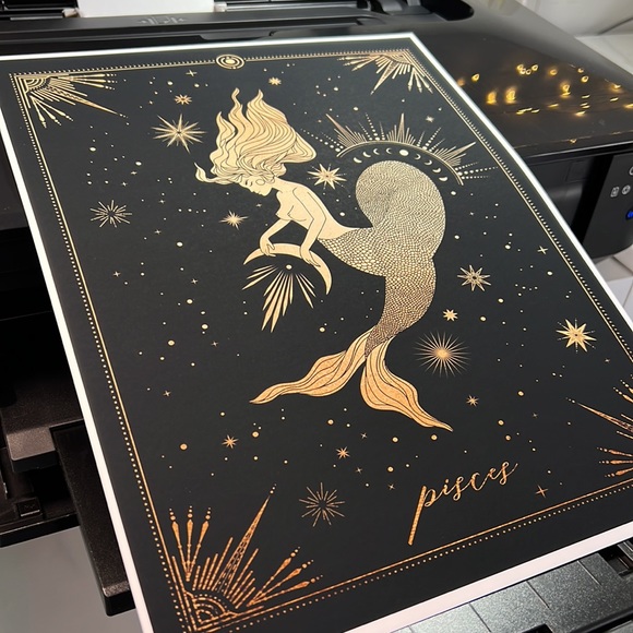 Pisces Wall Art Celestial Zodiac Print Poster Unframed - Picture 9 of 16